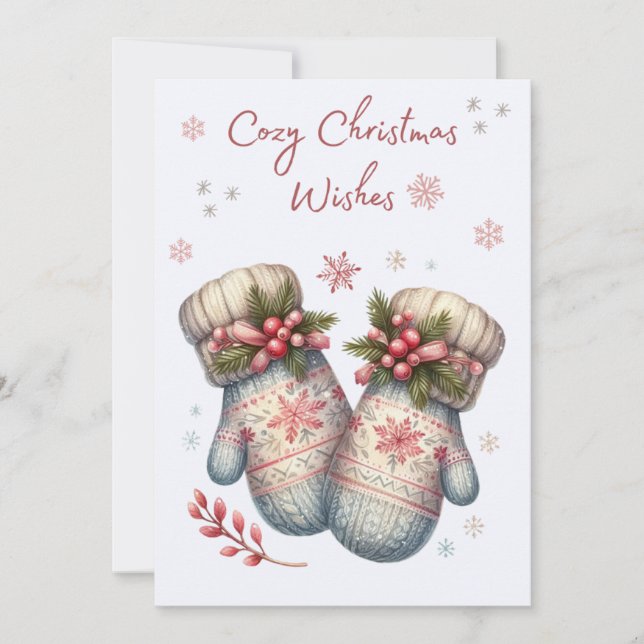 Cosy Mittens Christmas Card (Front)
