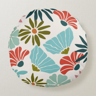 Cosy Modern Floral Round Pillow