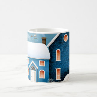 Cosy Moon Winter Village Snowy Cottage Coffee Mug