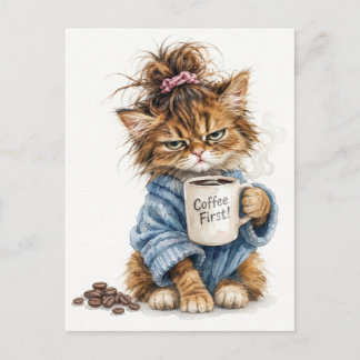 Cosy Morning Coffee Lover Postcard