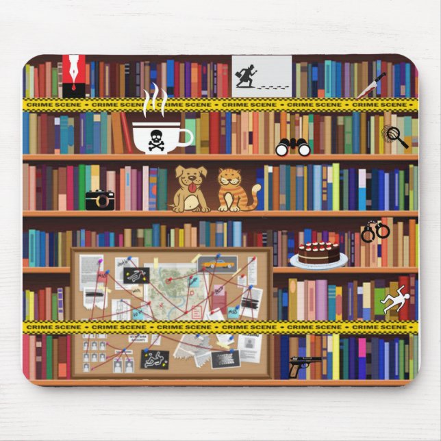 Cosy Mysteries Bookshelf Mouse Pad (Front)