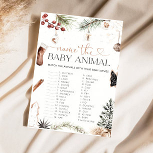 Cosy Name the Baby Animal Baby Shower Game