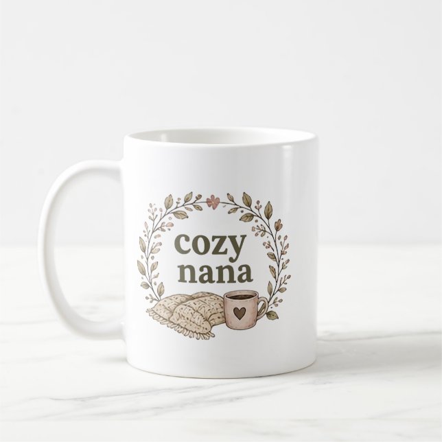 Cosy Nana's Kitchen Boho Floral Design | Cute Gift Coffee Mug (Left)