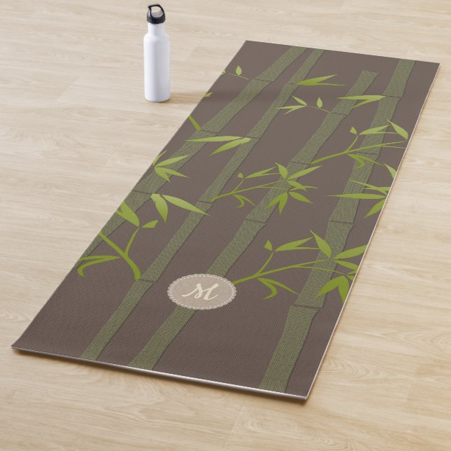 Cosy Natural Zen Bamboo Earthy Custom Monogram Yoga Mat (In Situ)