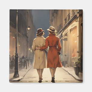 Cosy Night Walk for a Lesbian Couple Magnet