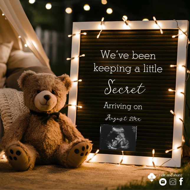 Cosy night with teddy bear pregnancy announcement  (Creator Uploaded)