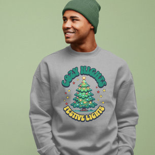 Cosy Nights, Festive Lights Christmas Tree Sweatshirt