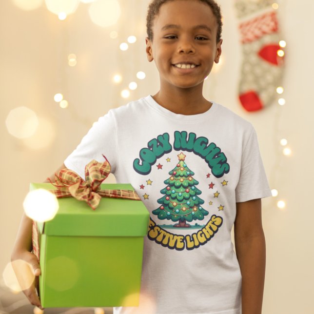 Cosy Nights, Festive Lights Christmas Tree T-Shirt (Creator Uploaded)