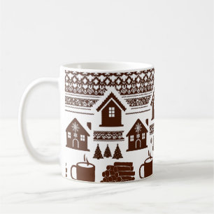 Cosy Nordic Knit Pattern Village & Mug Classic