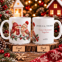 Cosy Nordic Scandinavian Christmas Birds Couple