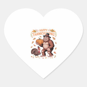 Cosy October Autumn Pumpkins Oversized T-Shirt Heart Sticker