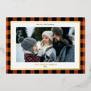 Cosy Orange Black Plaid Border 3 Photos Christmas