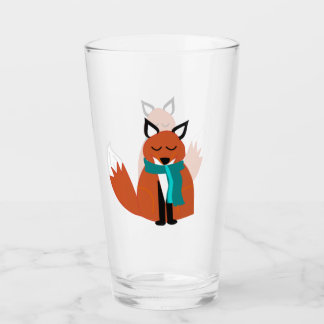 Cosy Orange Fox Glass Tumbler