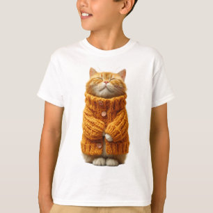 Cosy Orange Tabby Cat in Knitted Sweater Kids