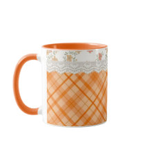 Cosy Orange & White Plaid Cottage Core