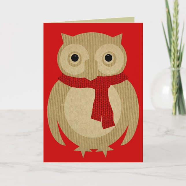 Cosy Owl Christmas Card (Front)