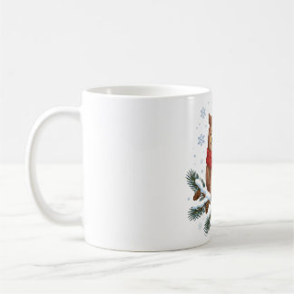 Cosy Owl Winter Scarf Christmas Animal Art Coffee Mug