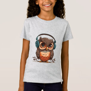 Cosy Owl with Headphones T-Shirt