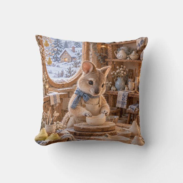 Cosy Pademelon Pottery Workshop Cushion (Front)