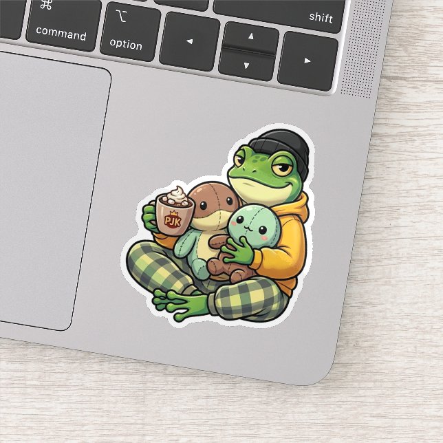 Cosy Pajama Frog Sticker (Detail)