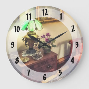 Cosy Parlour with Flower Petal Lamp Large Clock