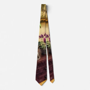 Cosy Parlour with Flower Petal Lamp Template Tie