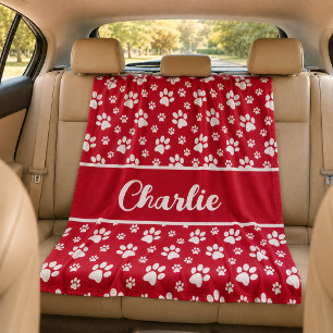 Cosy Paw Print Personalised Dog Blanket – Custom P