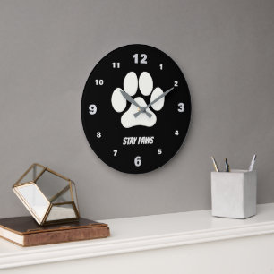 Cosy Paws Collection Black Large Clock