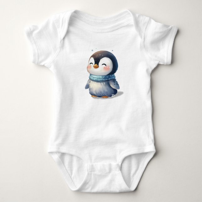 Cosy Penguin Baby Bodysuit (Front)