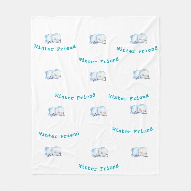  Cosy Penguin Fleece Blanket (Front)