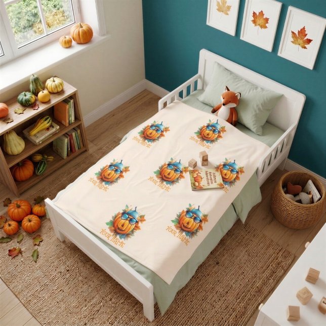 Cosy Personalised Pumpkin Fall Toddler Blanket (Creator Uploaded)