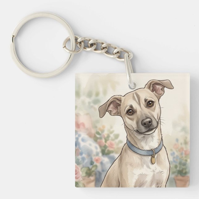 Cosy Pet Lover Design LinaPawStudio Key Ring (Front)