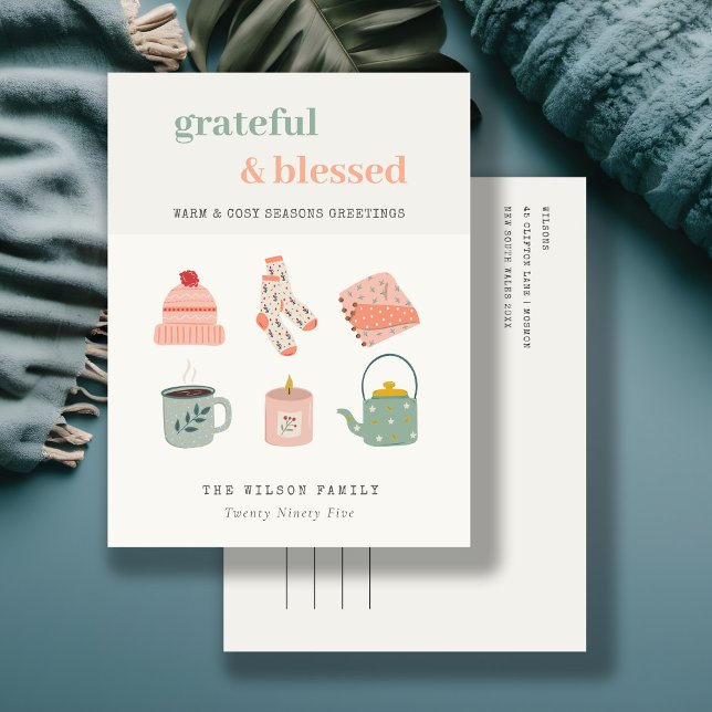 Cosy Photo Winter Essential Seasons Greetings Holiday Postcard (Creator Uploaded)