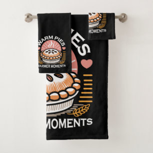 Cosy Pie Illustration: Warm Pies Warmer Moments Bath Towel Set