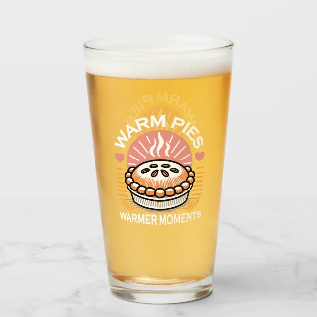 Cosy Pie Illustration: Warm Pies Warmer Moments Glass (Front Filled)