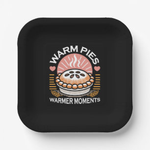 Cosy Pie Illustration: Warm Pies Warmer Moments Paper Plate