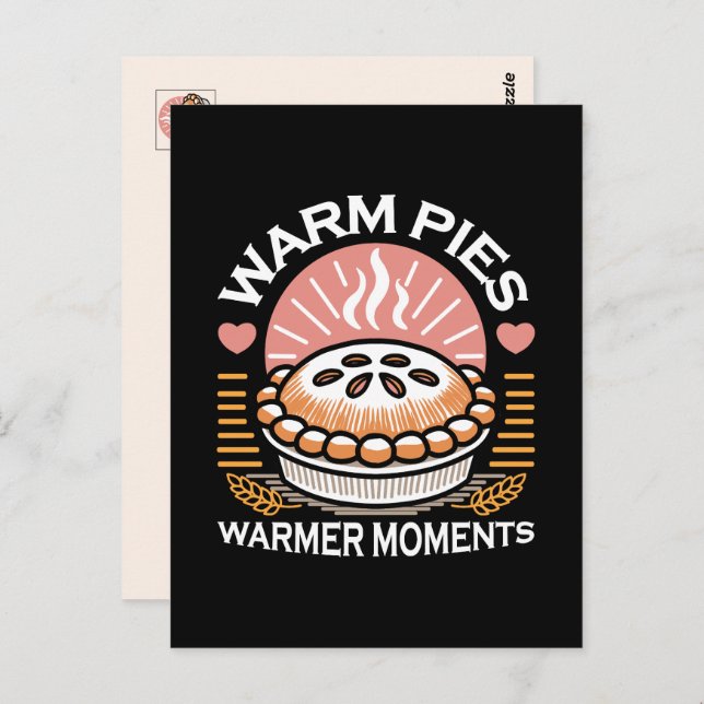 Cosy Pie Illustration: Warm Pies Warmer Moments Postcard (Front/Back)