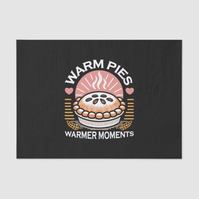 Cosy Pie Illustration: Warm Pies Warmer Moments Tissue Paper (Front)