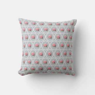 Cosy Pillow with flower and grey pattern