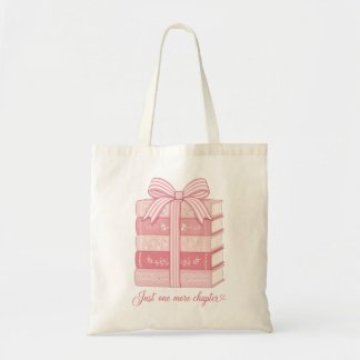 Cosy Pink Book Stack Just One More Chapter Tote Bag