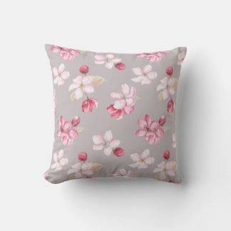 Cosy Pink Cherry Blossom Floral Throw P Cushion
