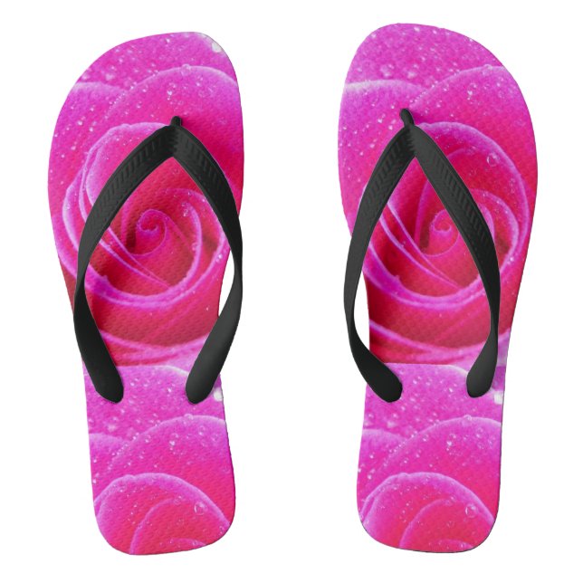 Cosy Pink Plush Slippers Jandals (Footbed)