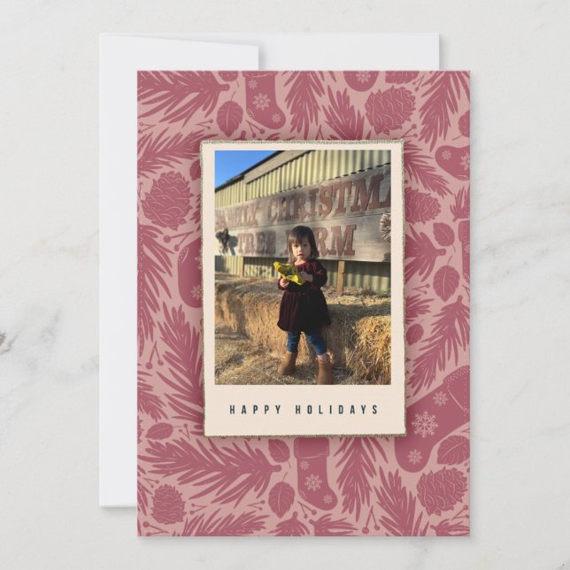 Cosy Pink Vintage Floral Pattern Holiday (Front)