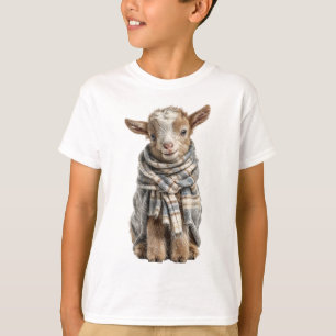 Cosy Plaid Baby Goat Kids T-Shirt