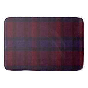 Cosy Plaid Burgundy Maroon Purple Bath Mat