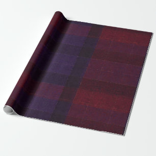 Cosy Plaid Burgundy Maroon Purple Wrapping Paper