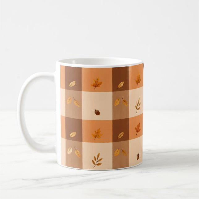 Cosy Plaid Charm Coffee Mug (Left)