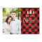 Cosy Plaid Holiday Photo Card in Red