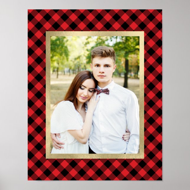 Cosy Plaid | Red and Black Buffalo Plaid Holiday Poster (Front)