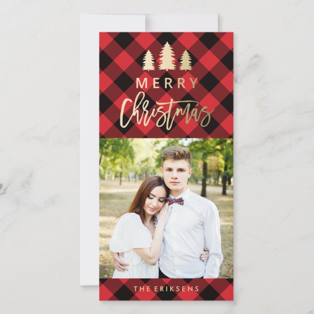 Cosy Plaid | Red Holiday Photo (Front)